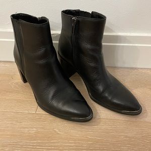 Black leather boots